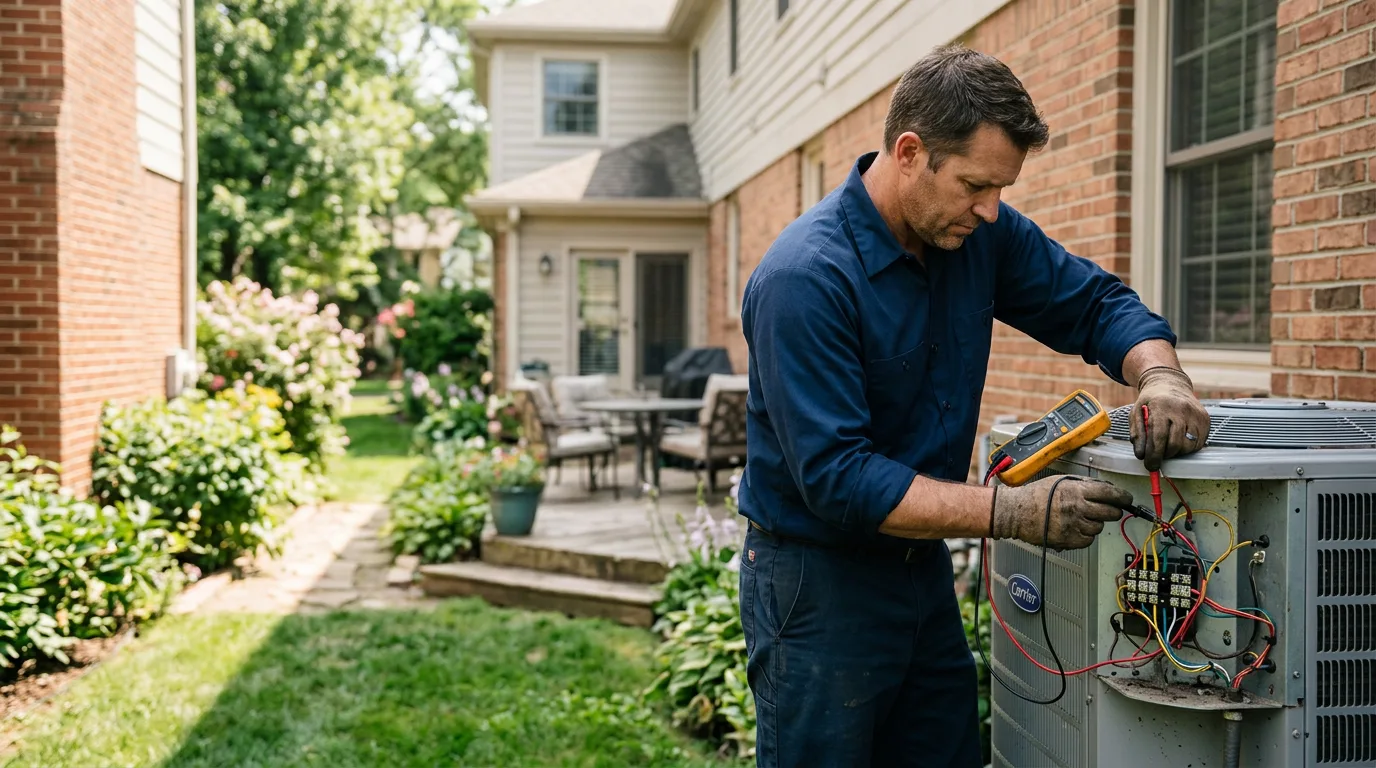 HVAC technician working near Grove City, OH
